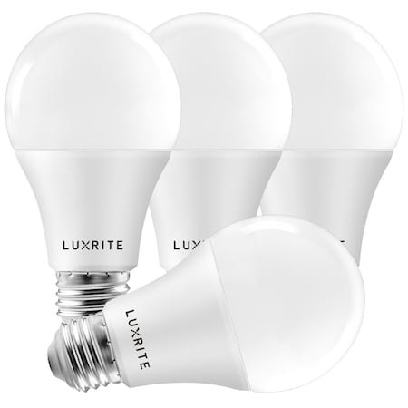 A19 LED Light Bulbs 15W (100W Equivalent) 1600LM 2700K Warm White Dimmable E26 Base 4-Pack